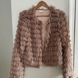 JELLA C | LIGHT WEIGHT FAUX FUR COAT | DARK BLUSH